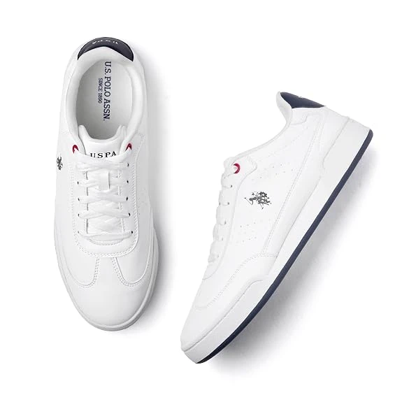 U.S. Polo Assn. USPA|Camry|White Stylish Casual Sneaker Shoes for Men