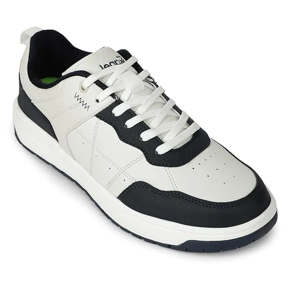 Liberty LEAP7X NOBLESTEPE Sneakers for Men - Black & Navy Blue Lace-Up Casual Sh